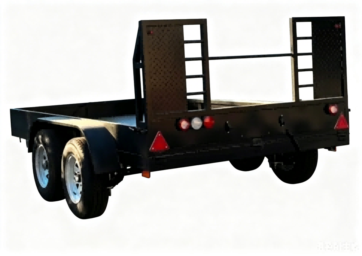 3 ton dubbelaxlad flakvagn med ramp