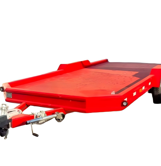 3 ton dubbelaxlad långdäcksflakvagn med ramp